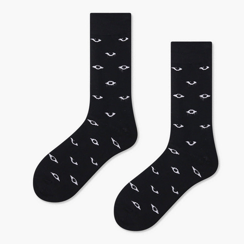 Creative Minimalist Printed Casual Mid Length Socks