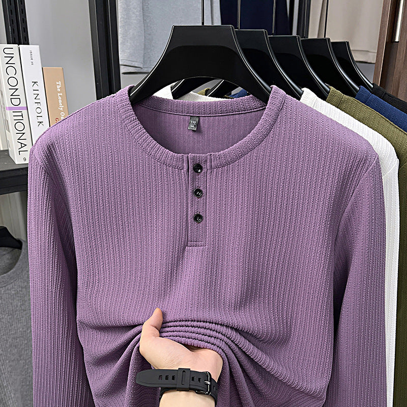 Men's Youth Three-button Simple Casual Solid-color Long-sleeve