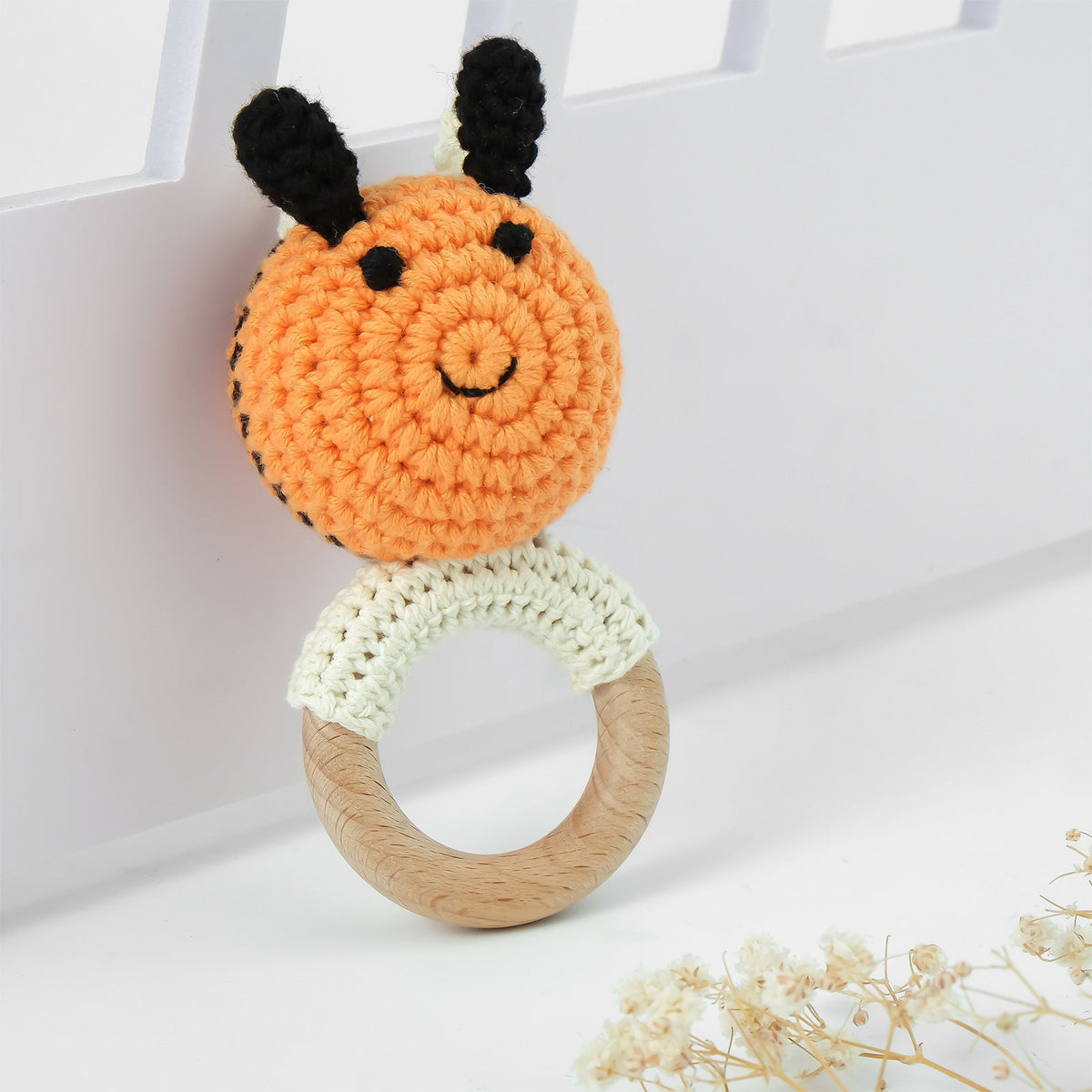 Carving Name Baby Soothing Bell Newborn Gift Bath Gift Knitted Cartoon Doll