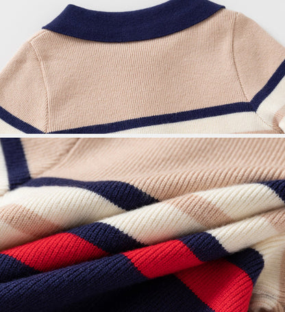 Fashionable Childrens Clothing Boys Lapel Sweater