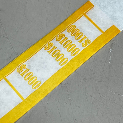 PM COMPANY (1000 PACK) Currency Bands $1000.00 Yellow White 9419-0064