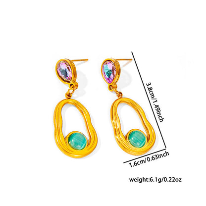 CL European And American Geometric Square Tassel Hollow Butterfly Stainless Steel Earrings