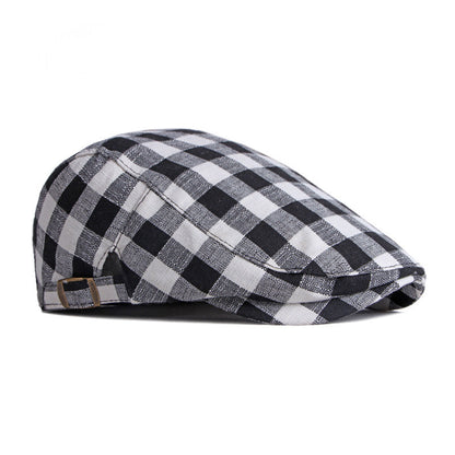 Korean-style Fashionable Plaid Beret For Women