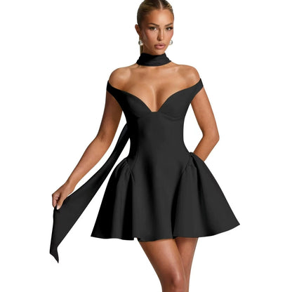 Women's Backless Solid-color Slim-fit Dress