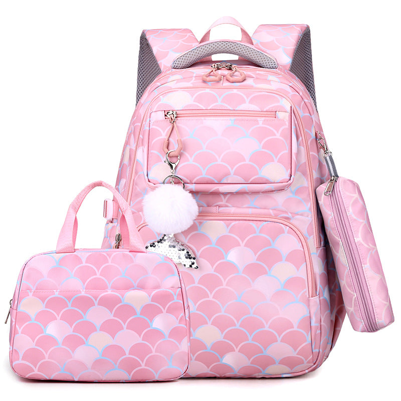 Printed Primary School Student Schoolbags Burden Alleviation Waterproof