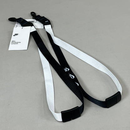 NIKE (2 PACK) Unisex Breakaway Lanyard 19" x 1" Black & White 89371