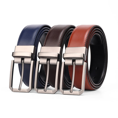 Men's Rotatable Pin Buckle Leather Belt