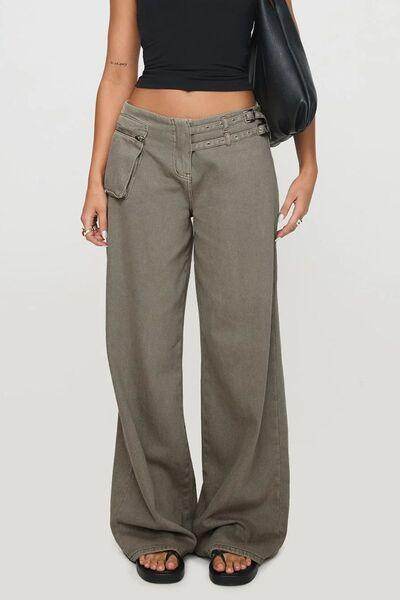 Stylish Wide Leg Jeans with Pockets for Everyday Wear