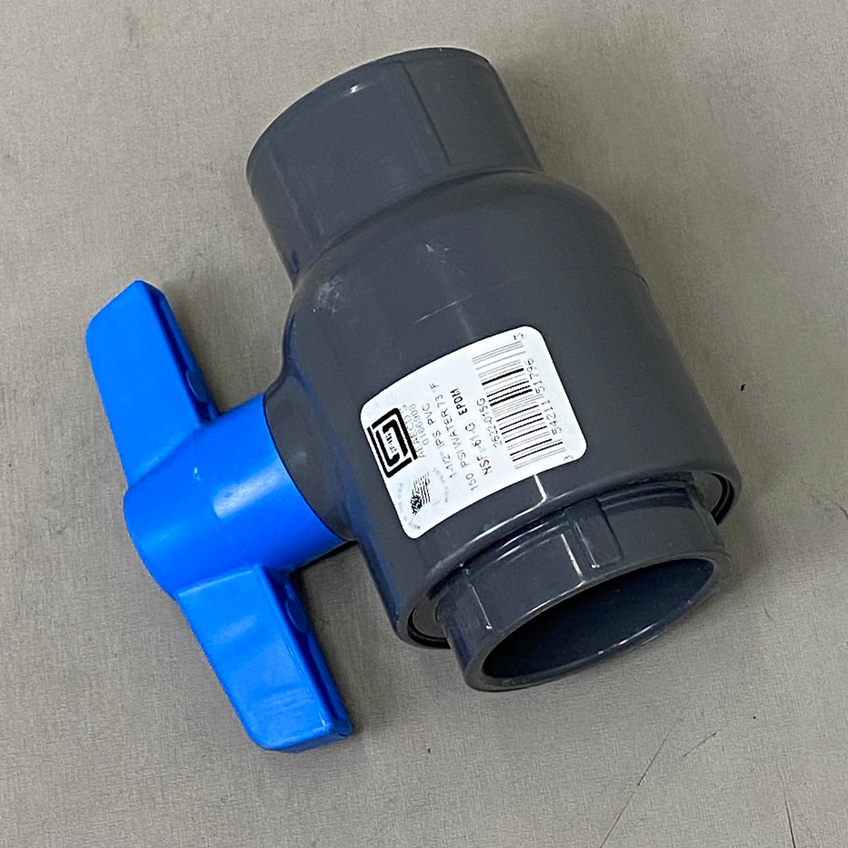 DRAINAGE SOLUTIONS Utility Socket Ball Valve 1-1/2" Grey/Blue 2622-015G