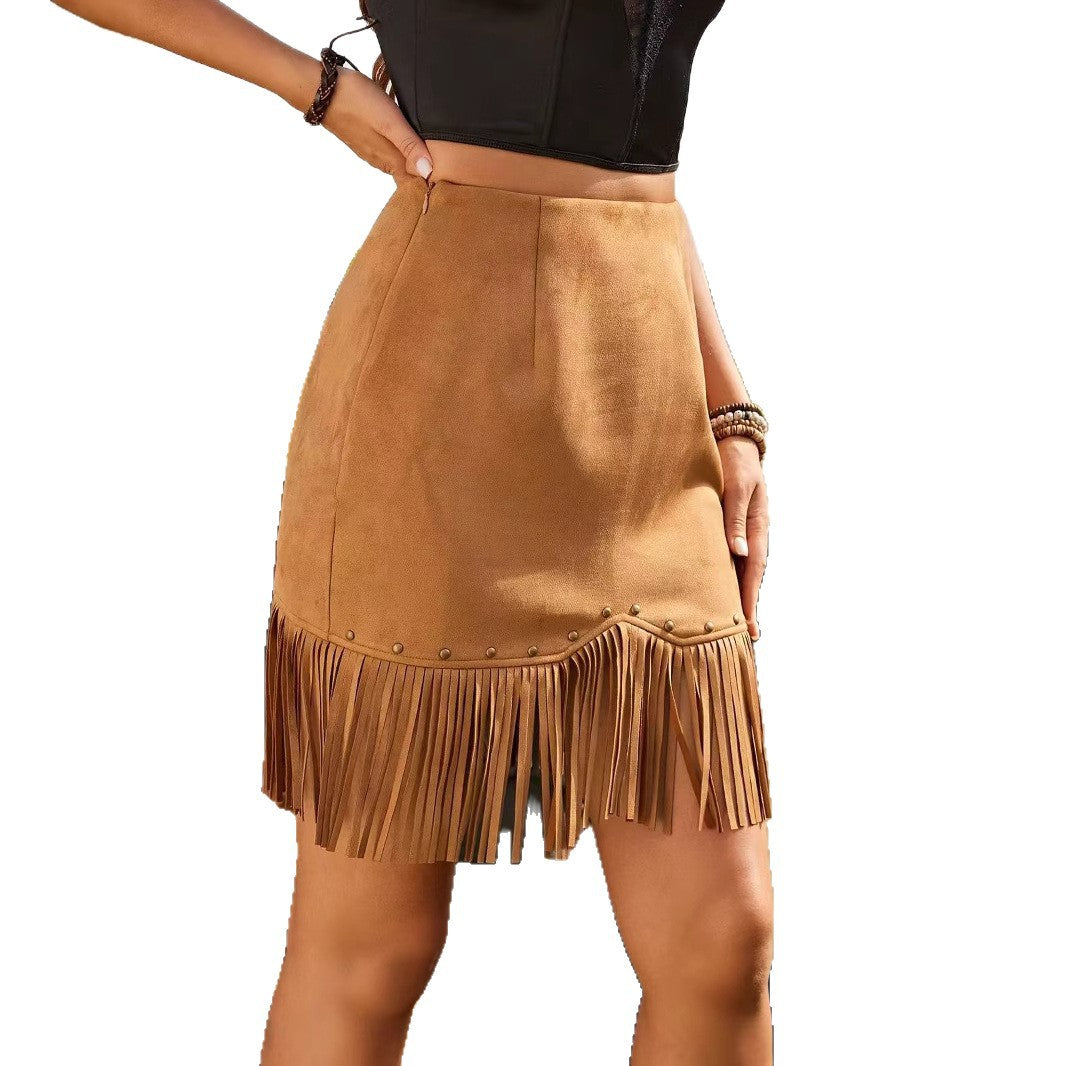Retro Fashion Fringe Skirt Women