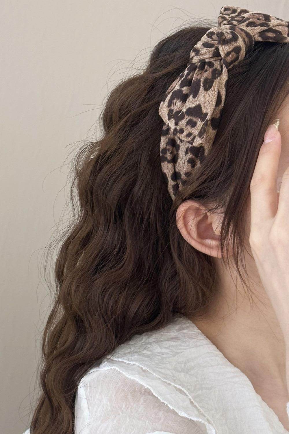 Leopard Polyester Wide Headband for Fashionable Styling