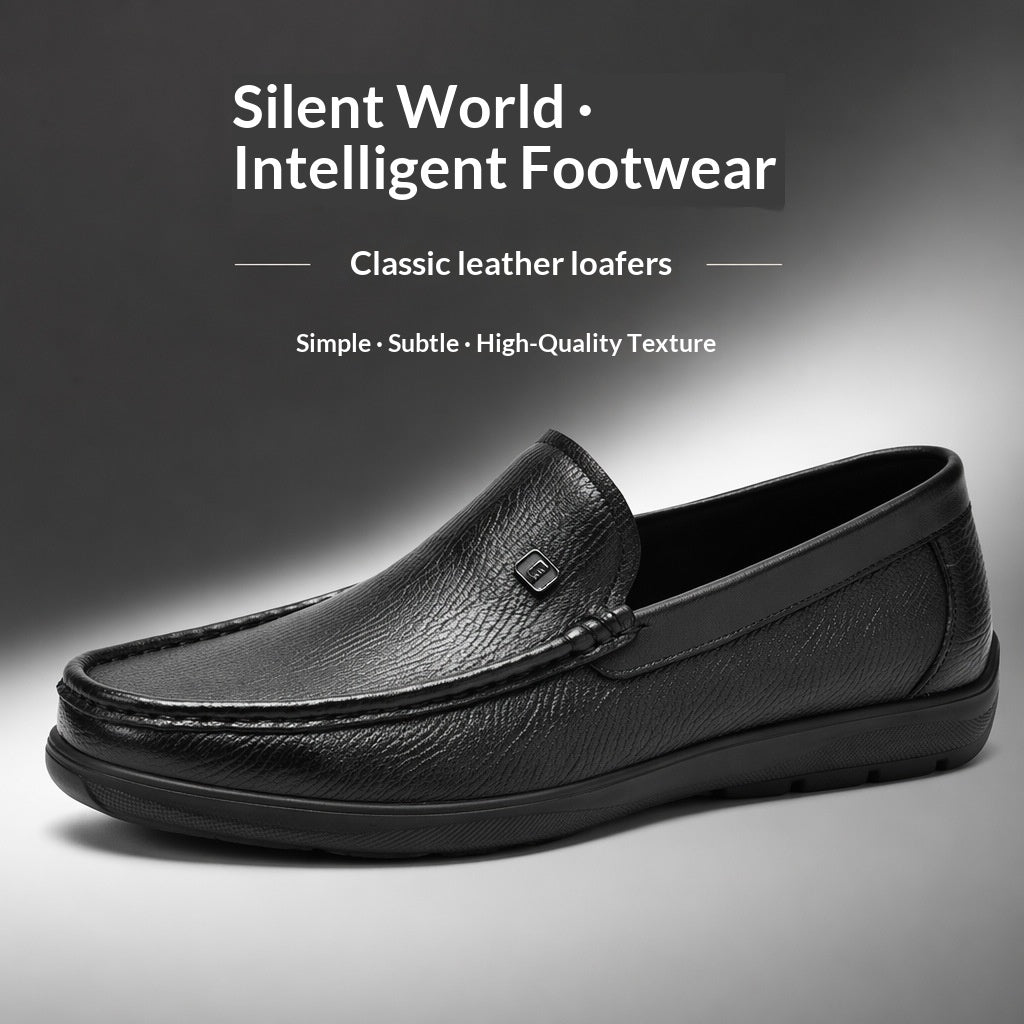 Mens Leather Loafers Slip-on Style Shoes