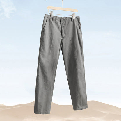 Men's Loose Fit Straight Leg Casual Trousers - Comfortable Daily Wear Pants for Men
