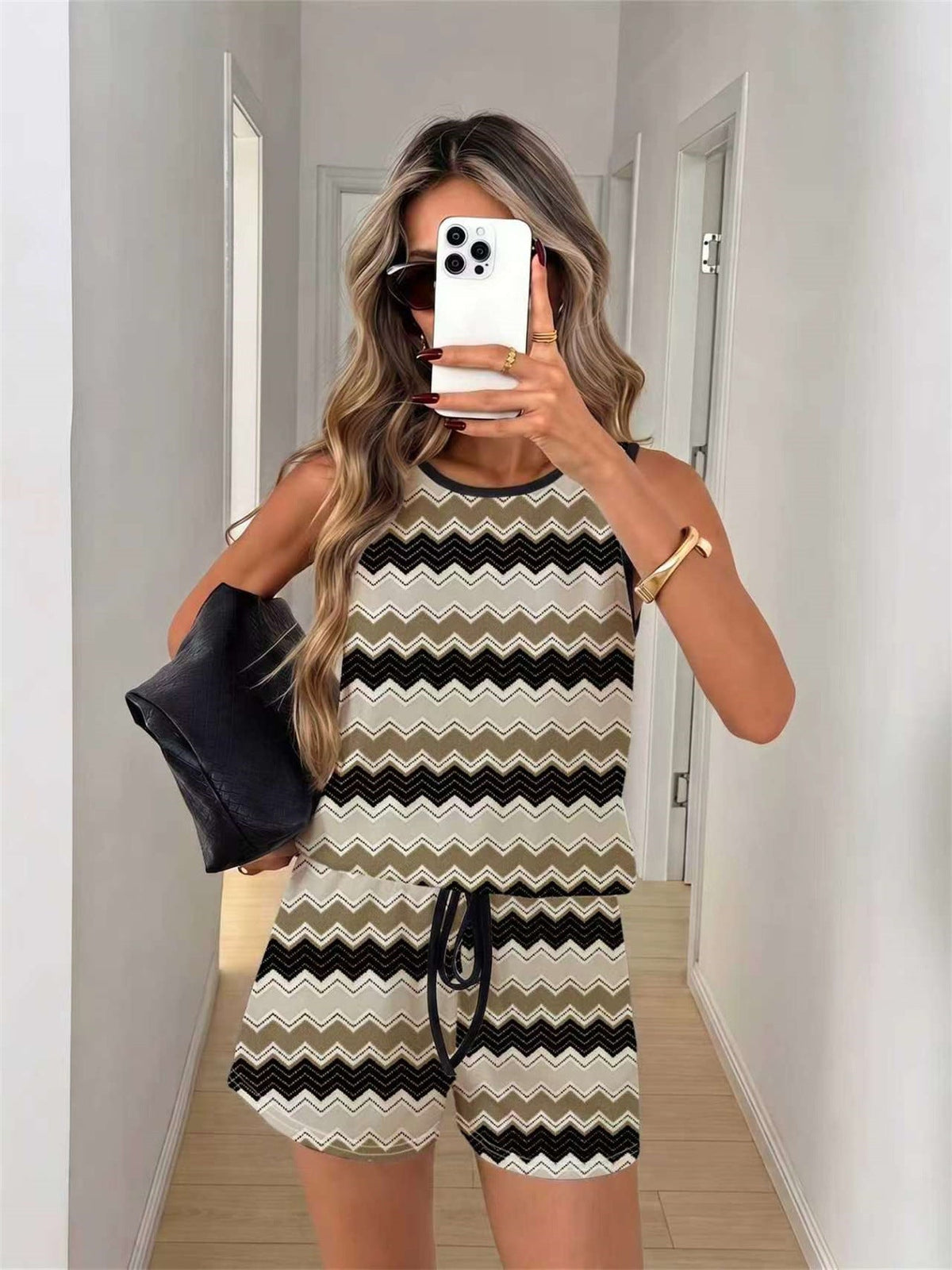 Women's European And American Thin Printed Casual Suit