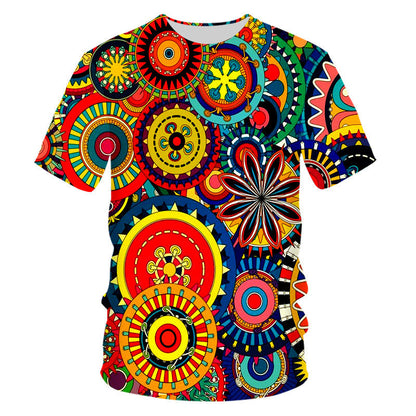3D Psychedelic Floral Sweat-wicking T-shirt