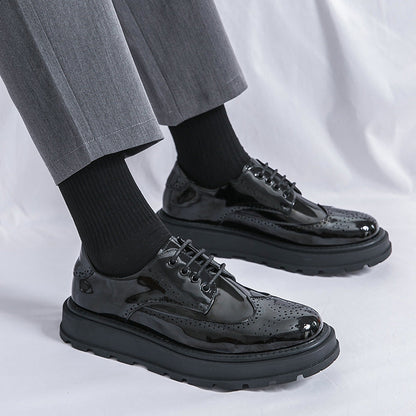 Business Formal Britishstyle Glossy Heightincreasing Leather Shoes
