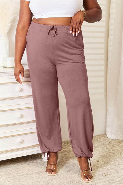 Basic Bae Full Size Soft Rayon Drawstring Pants with Pockets