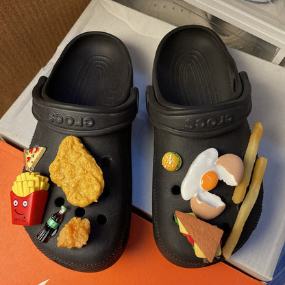 Shoe Accessories Diy Fried Chicken Burger Shoe Buckle