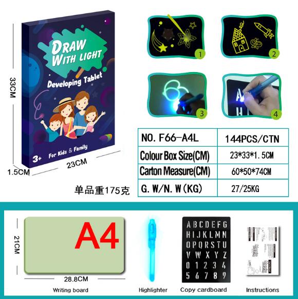 Draw With Light Fun  Glowing Paint Glow Light Tablet Draw With Light Fun And Developing Toy