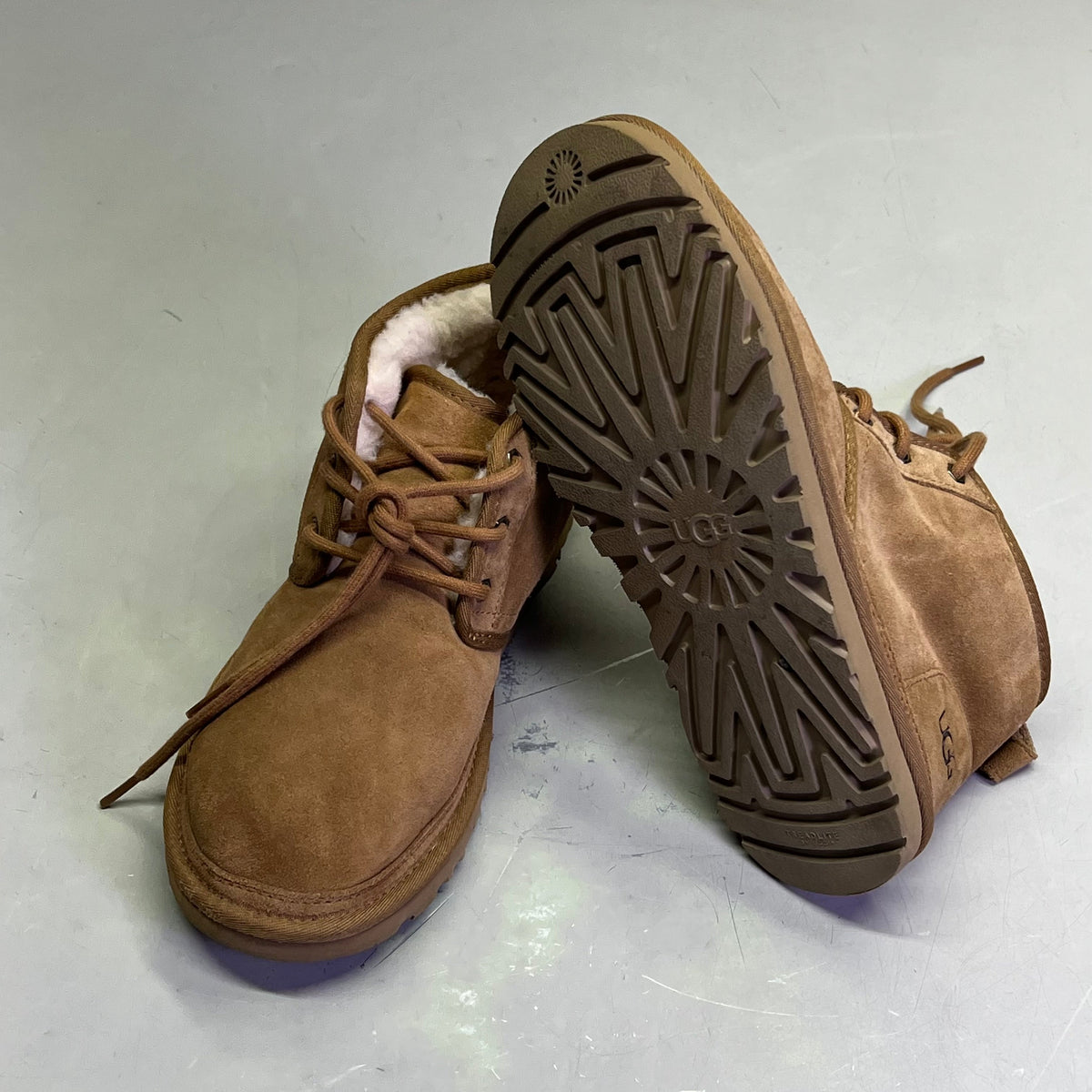 UGG Suede Neumel Ankle Boot 17mm Plush Men's Sz 9 Brown (Pre-Owned)