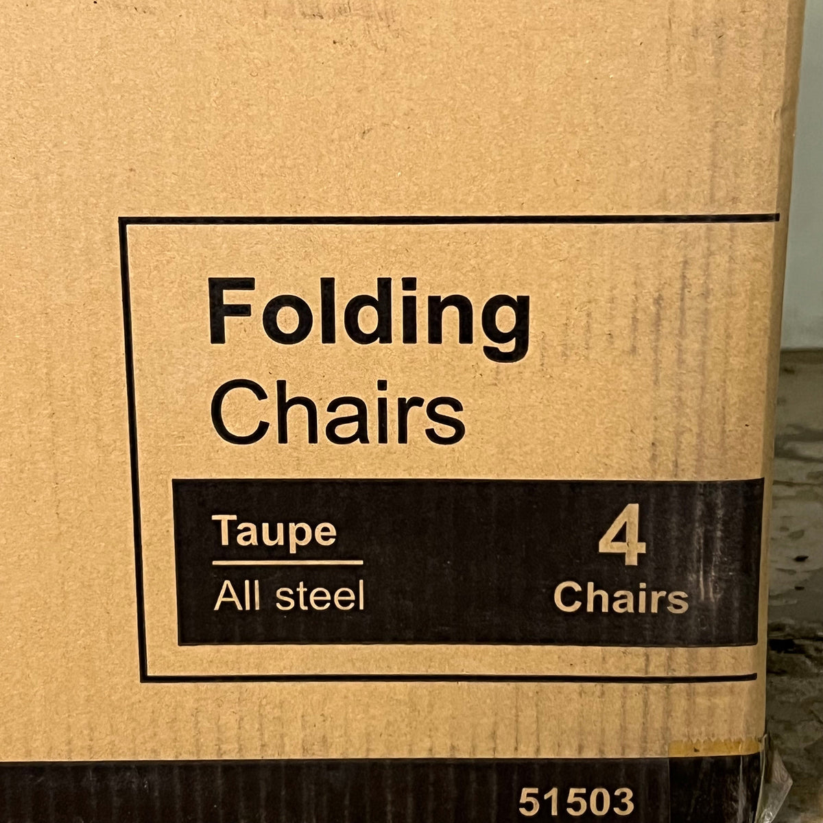 STAPLES (4 Pcs) Metal Office Stacking & Folding Chair, Beige 51503