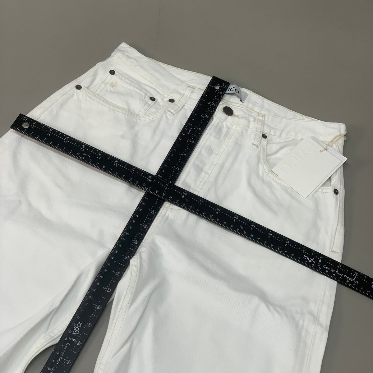 ETICA Tyler High Waist Straight Leg Ankle jeans Vintage White Size 27 EW180114A