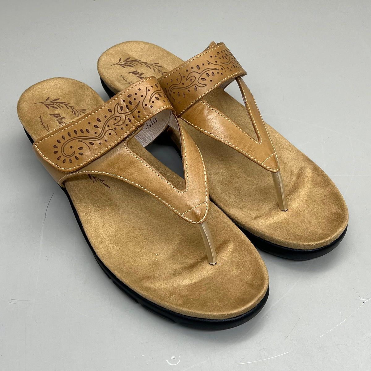 PROPET Wynzie Dressy Adjustable Flip Flop Women's Sz 8 XX(4E) Tan WSX051L