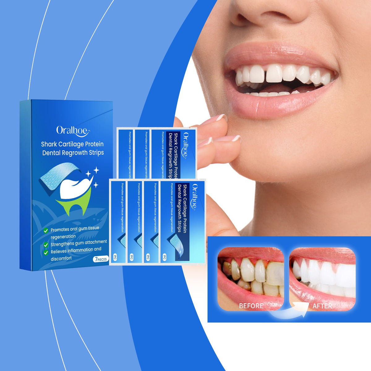 Dental Care And Whitening Strips For Stained Teeth