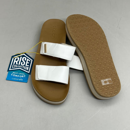 COBIAN Dana Rise Elevated Flatform Style Slide Women's Sz 10 White DNA24-100-10