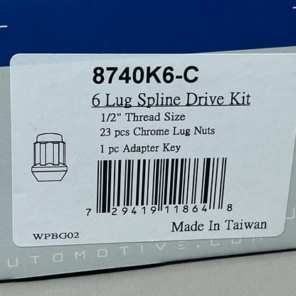 RHI 8740K6-C (New) Spline Closed End Chrome Lug Nut Kit (23 PC)