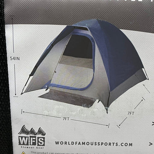 WORLD FAMOUS SPORTS Front Range Square Dome Tent 3 Person 7'x7'x54' Blue 741
