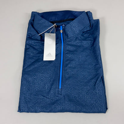 ADIDAS Deboss 1/4" Zip Men's Golf Sweatshirt Sz-2XL Navy Blue HA9118