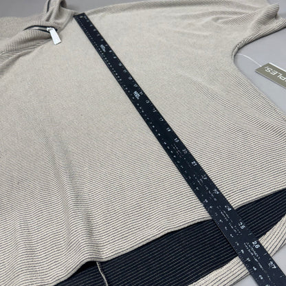 MULTIPLES Zippered Cowl Neck Top Petite Women's Sz PL Stone M44802TP