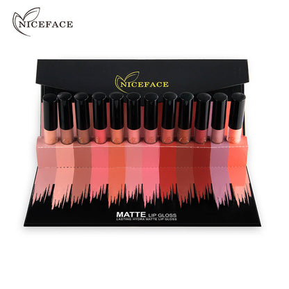 Gift Box Niceface 12 Color Lip Gloss Combination Set Non-Stick Cup Does Not Fade Matte Matte Lipstick