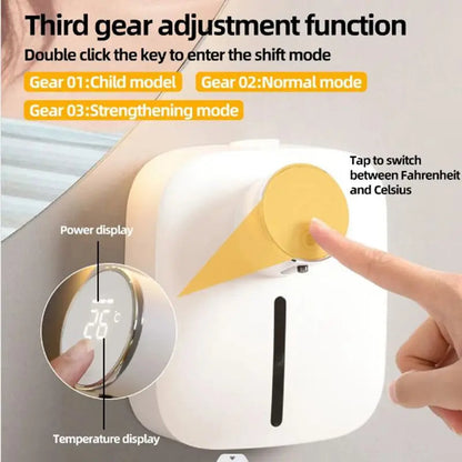 Wall-mounted Automatic Soap Dispenser Multifunctional Infrared Sensor LED Digital Display Touchless Foam USB Rechargeable
