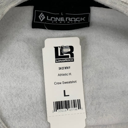 LONEROCK Helen Georgia Crew Sweatshirt Sz Large Grey/White