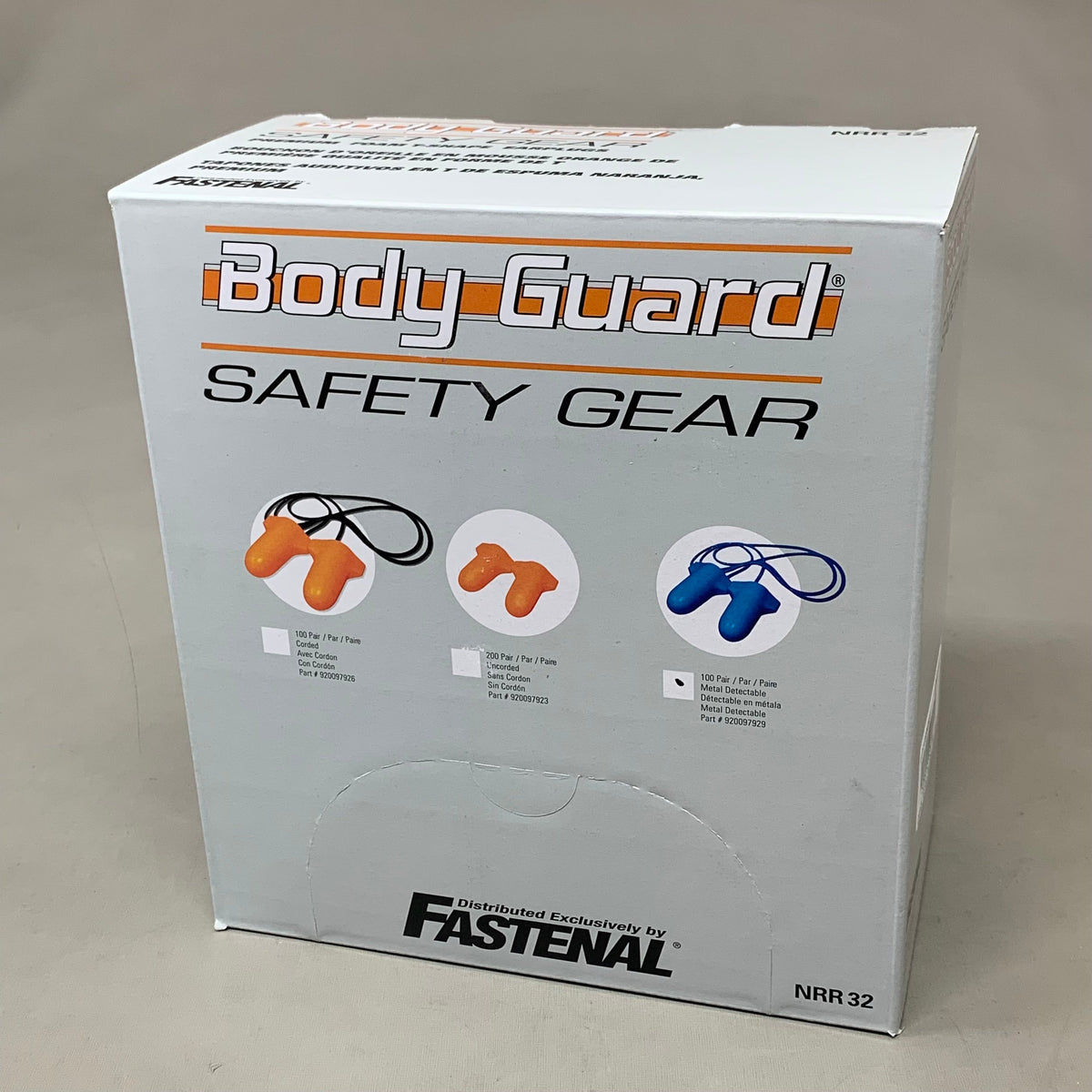 BODY GUARD (100 PACK) Safety Gear Bullet Ear Plugs Noise Reduction Orange NRR 32