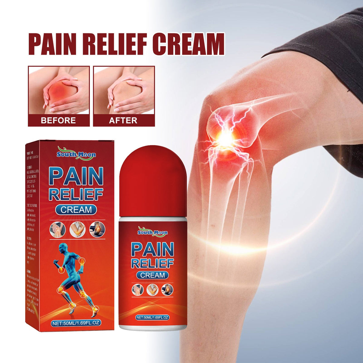 Pain Relief Cream, Elbow Shoulder Neck Knee Vertebra Waist Leg Joint Pain Relief Rolling Ball