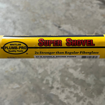 PLUMB-PRO Handle Round Point Super Shovel 27" D, Yellow & Black 326