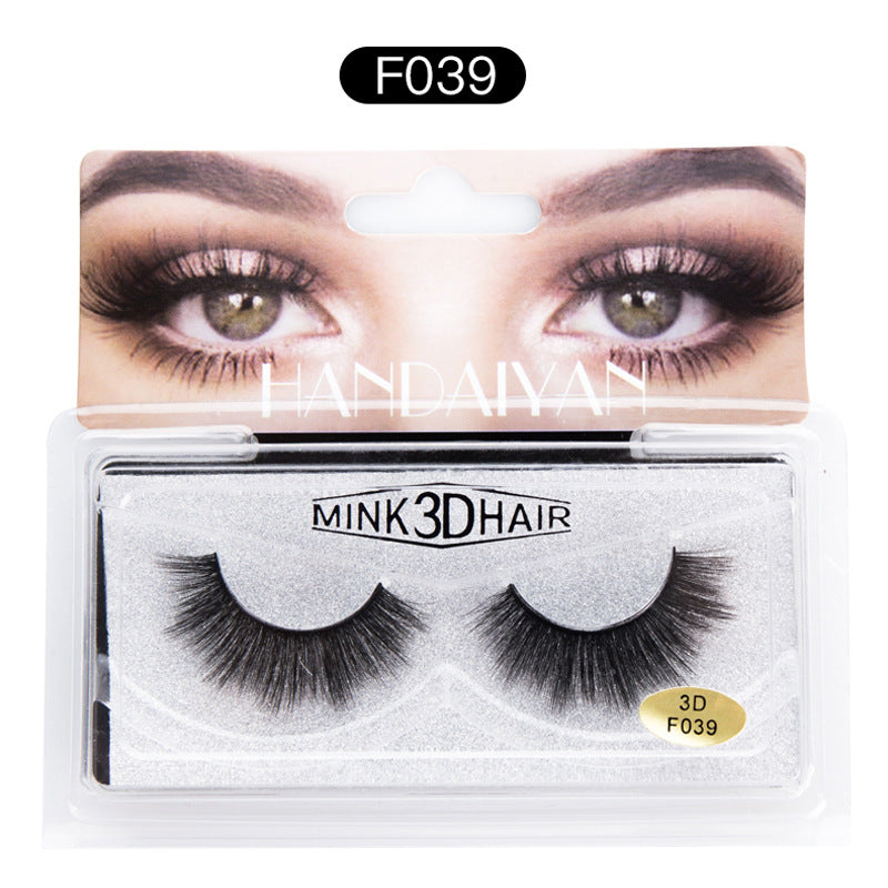 Explosive 3D Mink Hair False Eyelashes Curled Soft Slender Three Dimensional Thick False Eyelashes