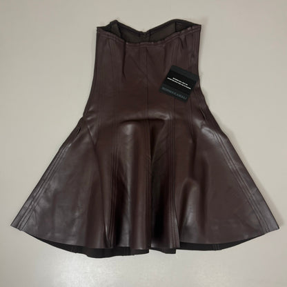NORMA KAMALI Strapless Grace Mini Dress Unlined Women's Sz XXS/32 Chocolate
