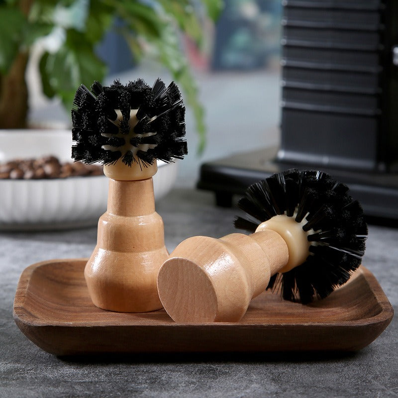 Coffee machine powder bowl cleaning brush Solid wood handle cleaning brush Coffee powder bowl brush cleaning brush