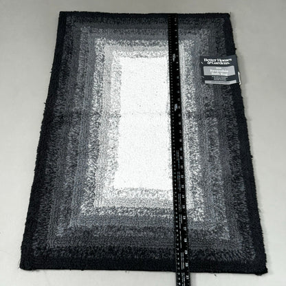 BETTER HOMES & GARDEN (2 PACK) Cotton Reversible Bath Rug 20X30" Ombre Grey
