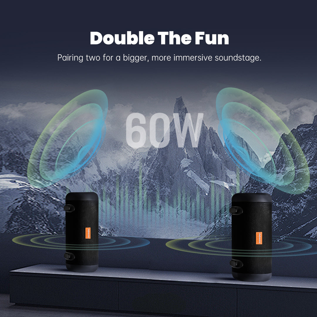 WHALE Portable Bluetooth Outdoor Speaker with Shoulder Strap – IPX7 Waterproof Wireless Sound System