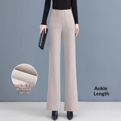 Womens Fallwinter Fleece-lined Slimming Bootcut Pants New Style