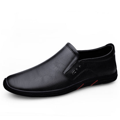 Business-casual Leather Mens Slip-on Loafers Flat Shoes