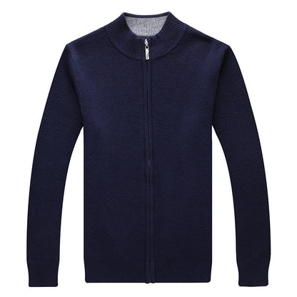 Mens Thickened Warm Solid-color Sweater