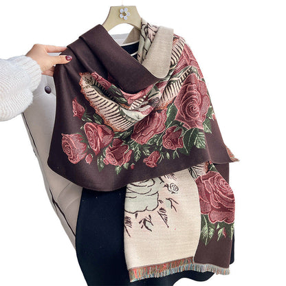 Thickened Scarf Reversible For Fall And Winter