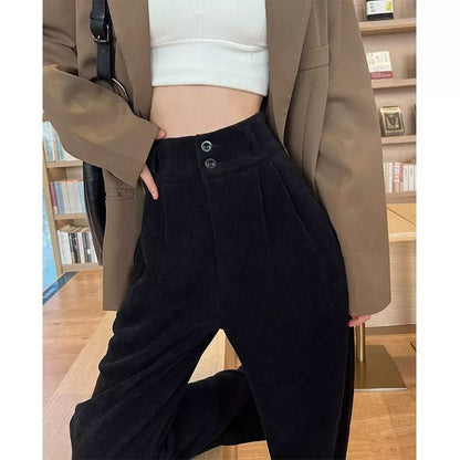 Chenille Fleece Wide-leg Pants Women