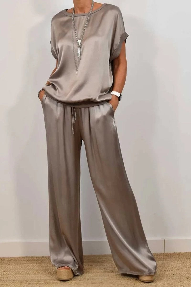 2026 Spring Summer New Cross-Border Trade Amazon Independent Site Trendy Loose Shirt Wide-Leg Pants Casual Set